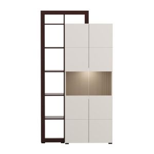 Витрина Argyll 2K VS2 Op 215 кашмир с тъмен цвят дъб тейлър 116X35X215СМ