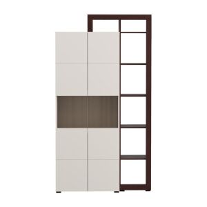 Витрина Argyll 2K VS2 Op 215 кашмир с тъмен цвят дъб тейлър 116X35X215СМ