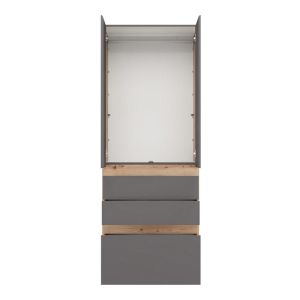 Wardrobe Arderin 2K3F H207 artisan oak - graphite gray 79X52X208CM