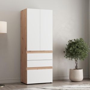 Wardrobe Arderin 2K3F H207 artisan oak-white 79X52X208CM