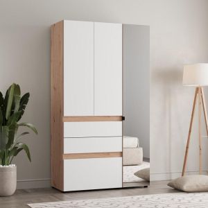 Wardrobe Arderin 3K3F1O H207 artisan oak-white 117X52X208CM