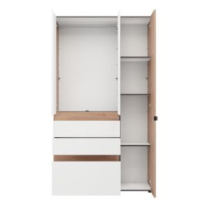 Wardrobe Arderin 3K3F1O H207 artisan oak-white 117X52X208CM