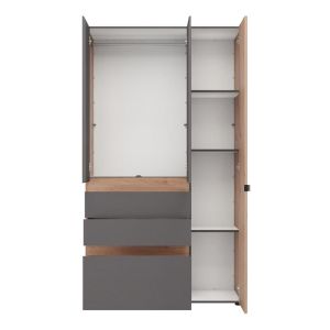 Wardrobe Arderin 3K3F1O H207 artisan oak-graphite gray 117X52X208CM