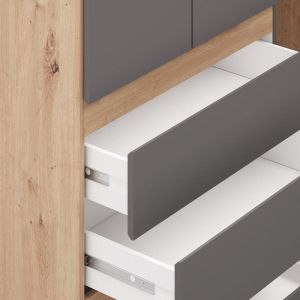 Wardrobe Arderin 3K3F1O H207 artisan oak-graphite gray 117X52X208CM
