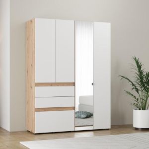 Wardrobe Arderin 4K3F1O H207 artisan oak-white 155X52X208CM