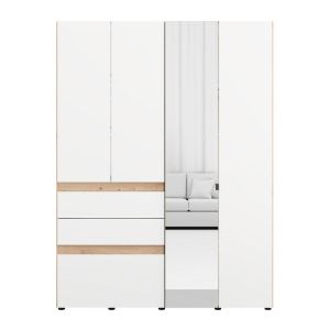 Wardrobe Arderin 4K3F1O H207 artisan oak-white 155X52X208CM
