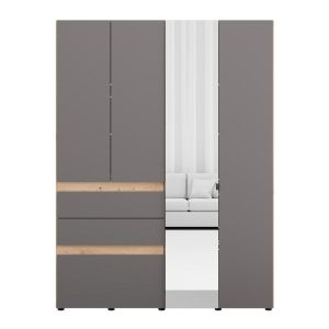 Wardrobe Arderin 4K3F1O H207 artisan oak-graphite gray 155X52X208CM