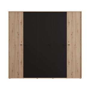Wardrobe Avignon 5K H211 artisan oak - black color 228X55X211CM