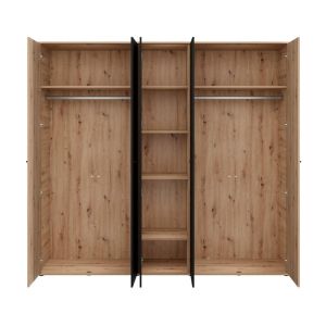 Wardrobe Avignon 5K H211 artisan oak - black color 228X55X211CM