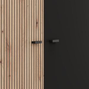 Wardrobe Avignon 5K H211 artisan oak - black color 228X55X211CM
