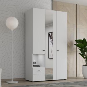 Wardrobe Campsie 3K1F1O H207 color white 118X52X208CM