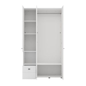 Wardrobe Campsie 3K1F1O H207 color white 118X52X208CM