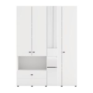 Wardrobe Campsie 4K1F1O H207 color white 155X52X208CM