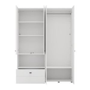 Wardrobe Campsie 4K1F1O H207 color white 155X52X208CM