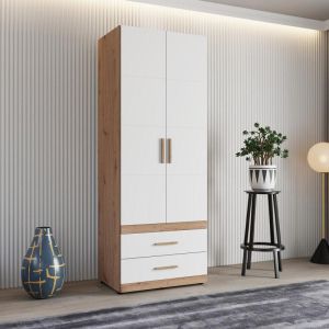 Wardrobe Dillon 2K2F H207 artisan oak-white 79X52X208CM