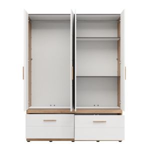 Wardrobe Dillon 4K2F1O H207 artisan oak-white 155X52X208CM