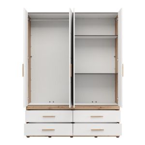 Wardrobe Dillon 4K4F1O H207 artisan oak-white 155X52X208CM