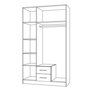 Wardrobe Prime 3K2FO in cashmere color 120X54X205CM