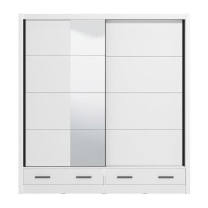 Wardrobe with mirror Albi Plus 205 2F Og white color 205X60X216CM