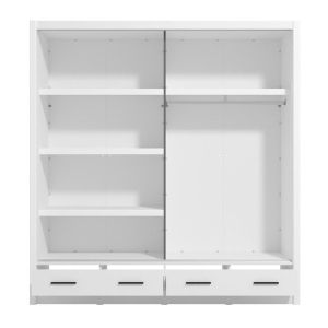 Wardrobe with mirror Albi Plus 205 2F Og white color 205X60X216CM