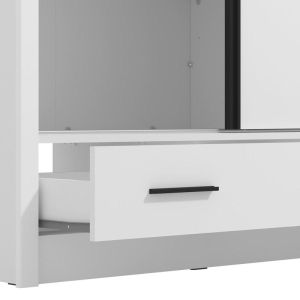 Wardrobe with mirror Albi Plus 205 2F Og white color 205X60X216CM