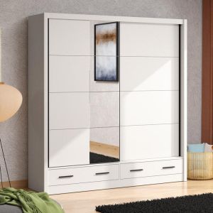 Wardrobe with mirror Albi Plus 205 2F Og cashmere color 205X60X216CM