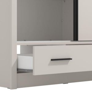 Wardrobe with mirror Albi Plus 205 2F Og cashmere color 205X60X216CM