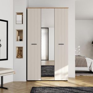 Wardrobe with mirror Lambeth 3K1O H207 cashmere-artisan oak color 120X54X208CM