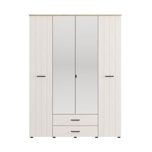 Wardrobe with mirror Lambeth 4K2F2O H207 cashmere-artisan oak color 158X54X208CM