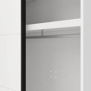 Wardrobe with mirror Salamis 200 Og H205 white color 195X61X205CM