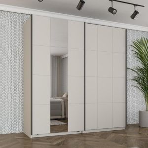 Wardrobe with mirror Salamis 200 Og H205 cashmere color 195X61X205CM