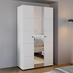 Wardrobe with mirror Salamis 3K1O H207 white color 117X52X208CM