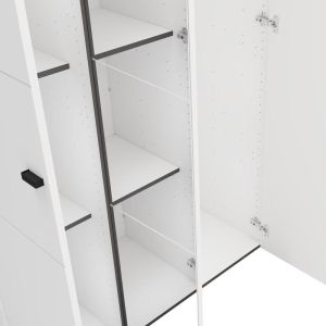Wardrobe with mirror Salamis 3K1O H207 white color 117X52X208CM