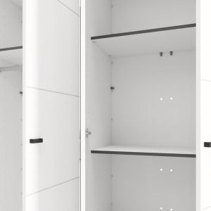 Wardrobe with mirror Salamis 4K1O H207 white color 155X52X208CM