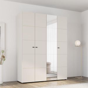 Wardrobe with mirror Salamis 4K1O H207 cashmere color 155X52X208CM