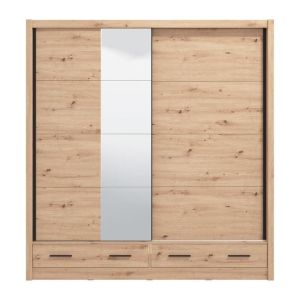 Wardrobe with mirror Albi Plus 205 2F Og color Artisan Oak 205X60X216CM