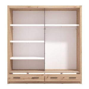 Wardrobe with mirror Albi Plus 205 2F Og color Artisan Oak 205X60X216CM