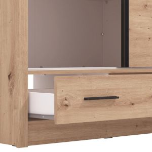 Wardrobe with mirror Albi Plus 205 2F Og color Artisan Oak 205X60X216CM