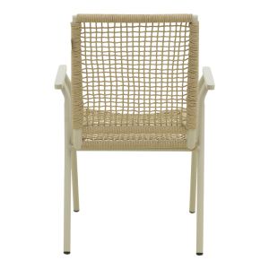 Градински стол Weave , алуминий в бежово - Pe въже в естествен нюанс 57X63X86СМ