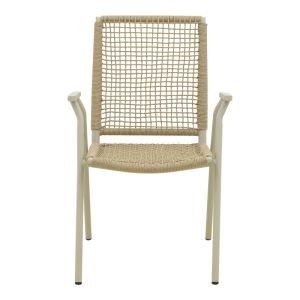 Градински стол Weave , алуминий в бежово - Pe въже в естествен нюанс 57X63X86СМ