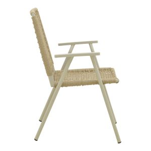 Градински стол Weave , алуминий в бежово - Pe въже в естествен нюанс 57X63X86СМ