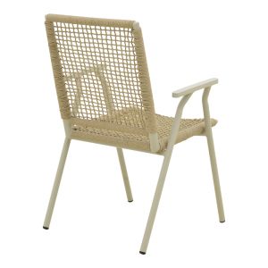 Градински стол Weave , алуминий в бежово - Pe въже в естествен нюанс 57X63X86СМ