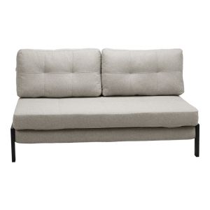 Two-seater sofa bed Fancy fabric beige-black metal legs 150X98X70CM