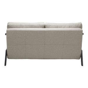 Two-seater sofa bed Fancy fabric beige-black metal legs 150X98X70CM
