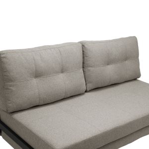 Two-seater sofa bed Fancy fabric beige-black metal legs 150X98X70CM