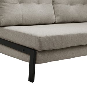 Two-seater sofa bed Fancy fabric beige-black metal legs 150X98X70CM