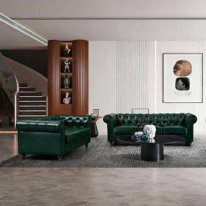 Two-seater sofa Chesterfield Pu Cypress 160X84X67CM