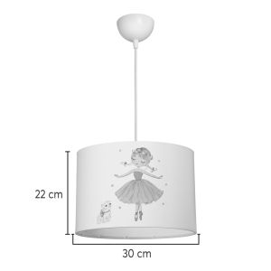 Children's chandelier Ballerina Led E27 multi-colored Pvc D30X20CM