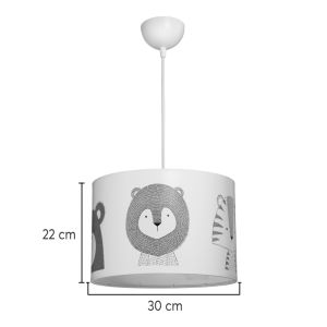 Children's chandelier Safari Led E27 multi-colored Pvc D30X20CM