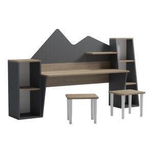Children's desk with stool Dualto Sonoma-anthracit 180X30X93.6CM